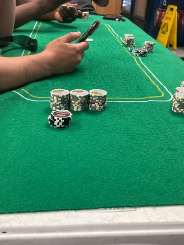 Customer photo review of Poker Mat Table Top Green 180x90