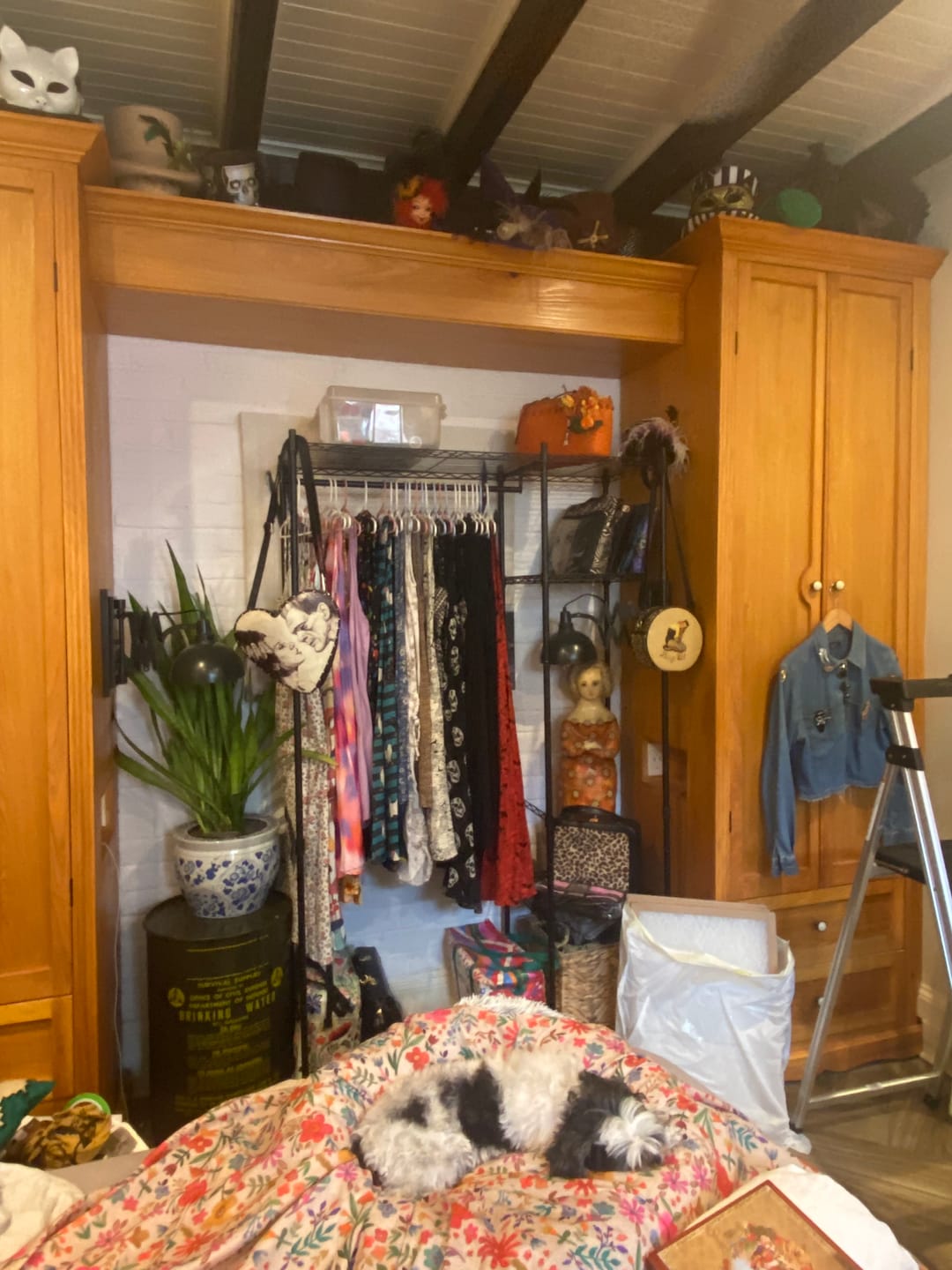 Customer photo review of Raybee Heavy Duty Portable Clothes Rack With Wheels,Clothing Rack For Hanging,Garment Rack For Bedroom