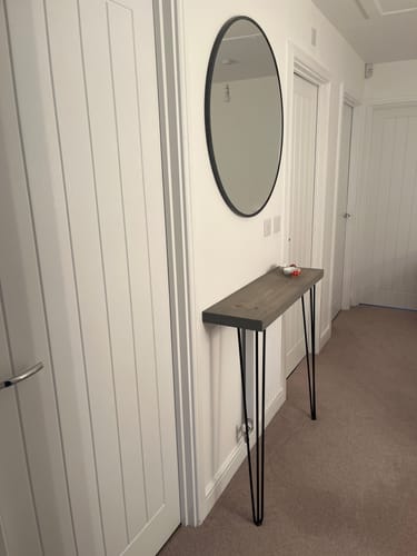 Customer photo review of Rustic Hairpin Console Table | 25cm Depth | Lengths 50cm to 100cm