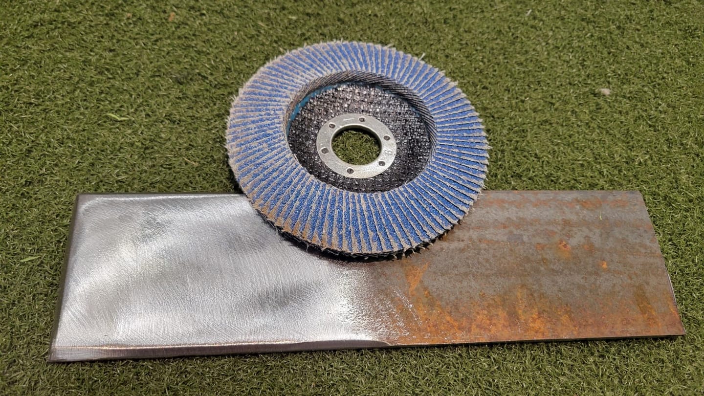 Customer photo review of 4-1/2 In. T29 Flap Sanding Discs For Stainless Steel, Sheet Metal,40/60/80/120 Grits