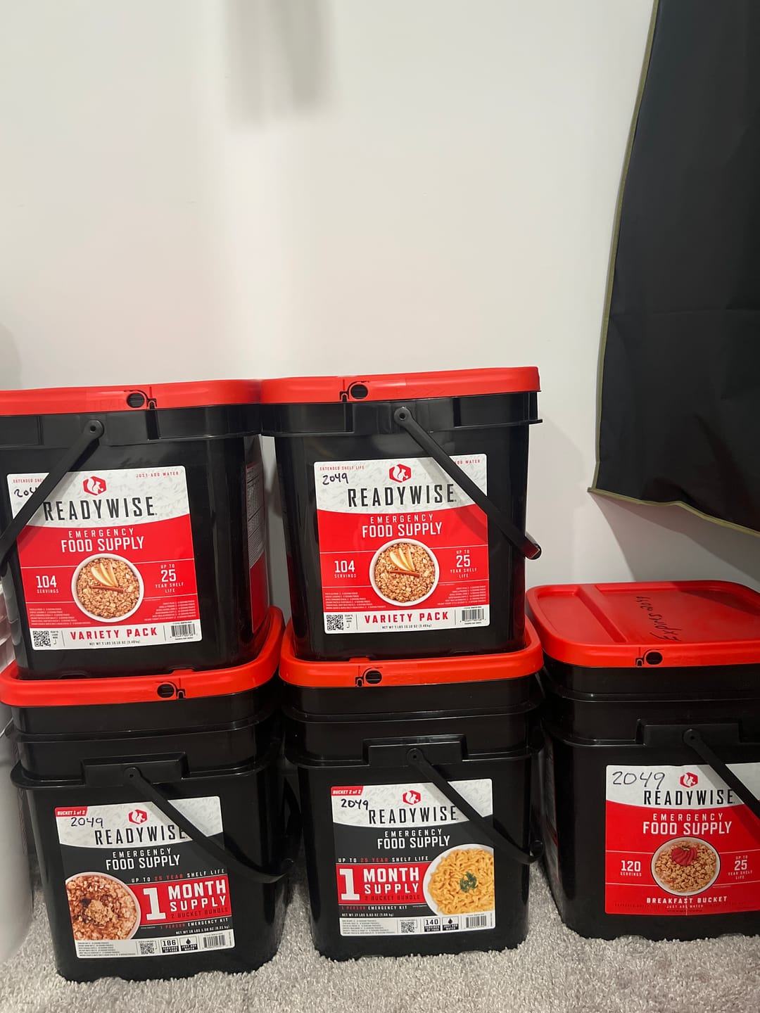 Customer photo review of 104 Serving Variety Pack Bucket BOGO New