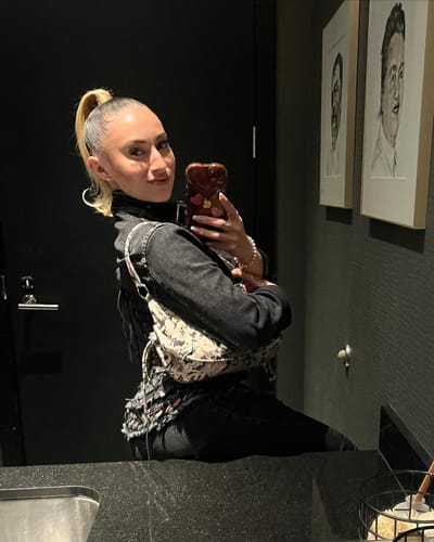 Customer photo review of MICRO MINI SHORTS (BLACK LEATHER)