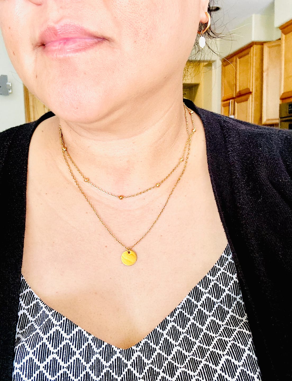 Customer photo review of Layered Disc Necklace