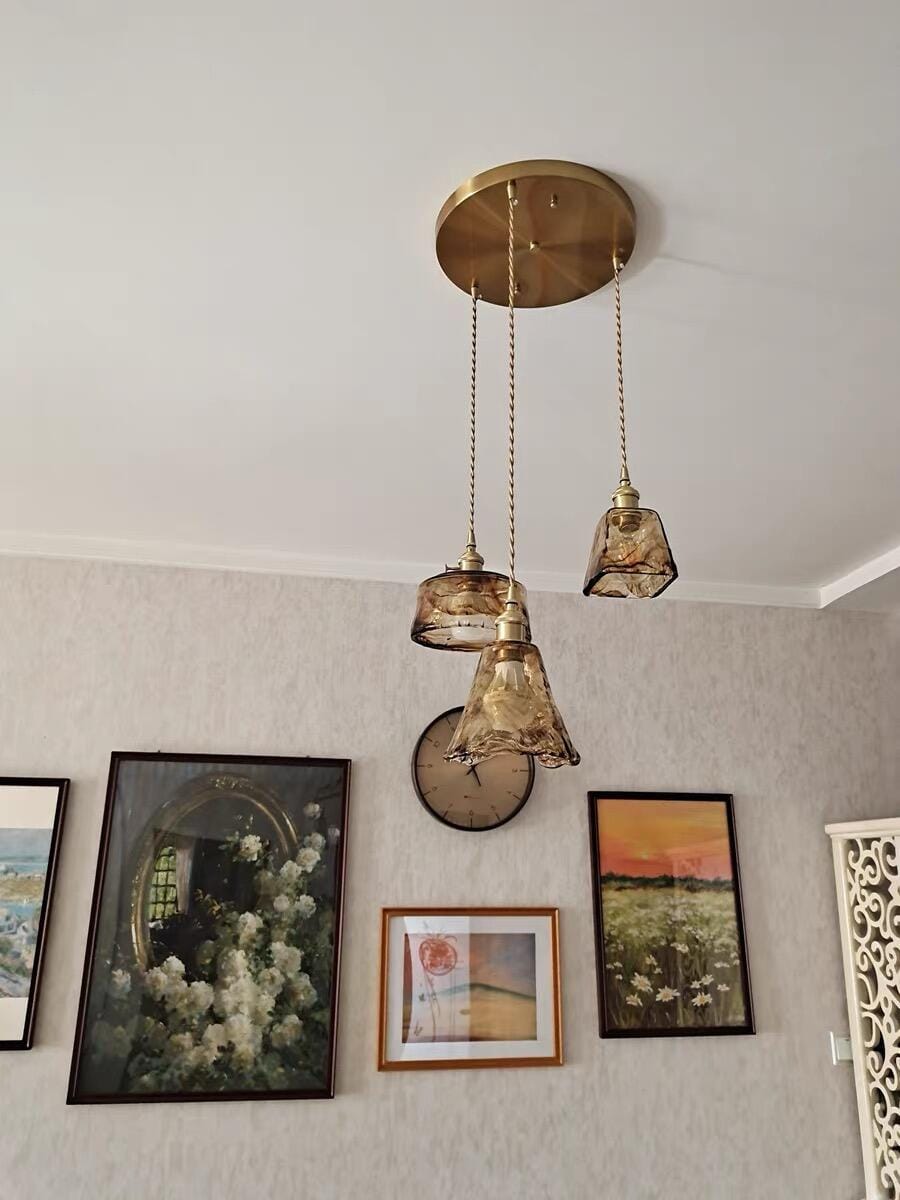 Customer photo review of Classic Starfire Glass Table Pendant Light