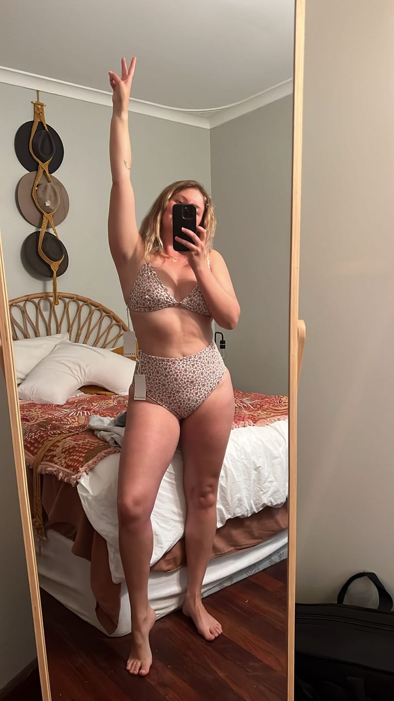 Customer photo review of Cream Boho Tava Top