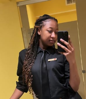 Customer photo review of Salon-level Knotless Boho Locs Swiss HD Full Lace Human Hair Boho Curls Locs Wig
