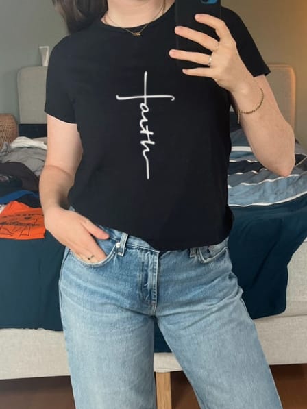 Customer photo review of Women's Faith T-Shirt