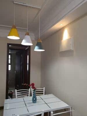Customer photo review of Nordic Macaron Wood Cone Pendant Light