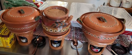 Customer photo review of Michoacan Mexican Chafing Dish Bracero De Barro Anafre de Barro Mexican Buffet Mexican Party Food Mexican Food Warmer