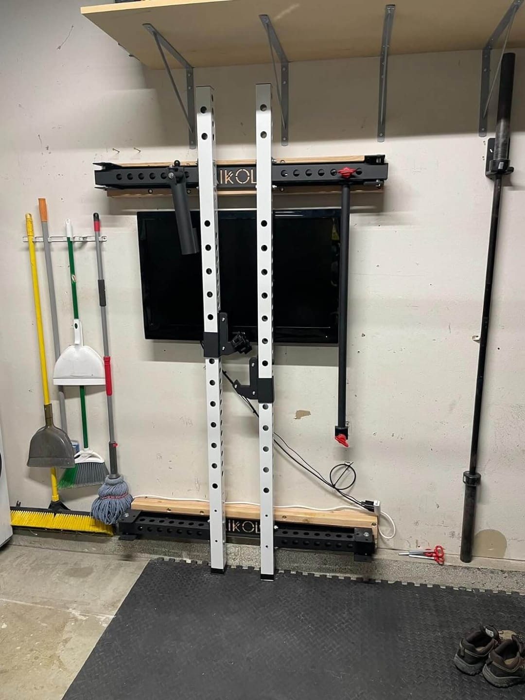 Customer photo review of FOLDGYM™ Wall Mounted Folding Squat Rack