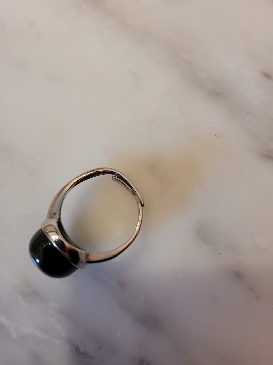 Customer photo review of Bague Ajustable "Guérison de L'Âme" en Obsidienne Œil Céleste & Argent