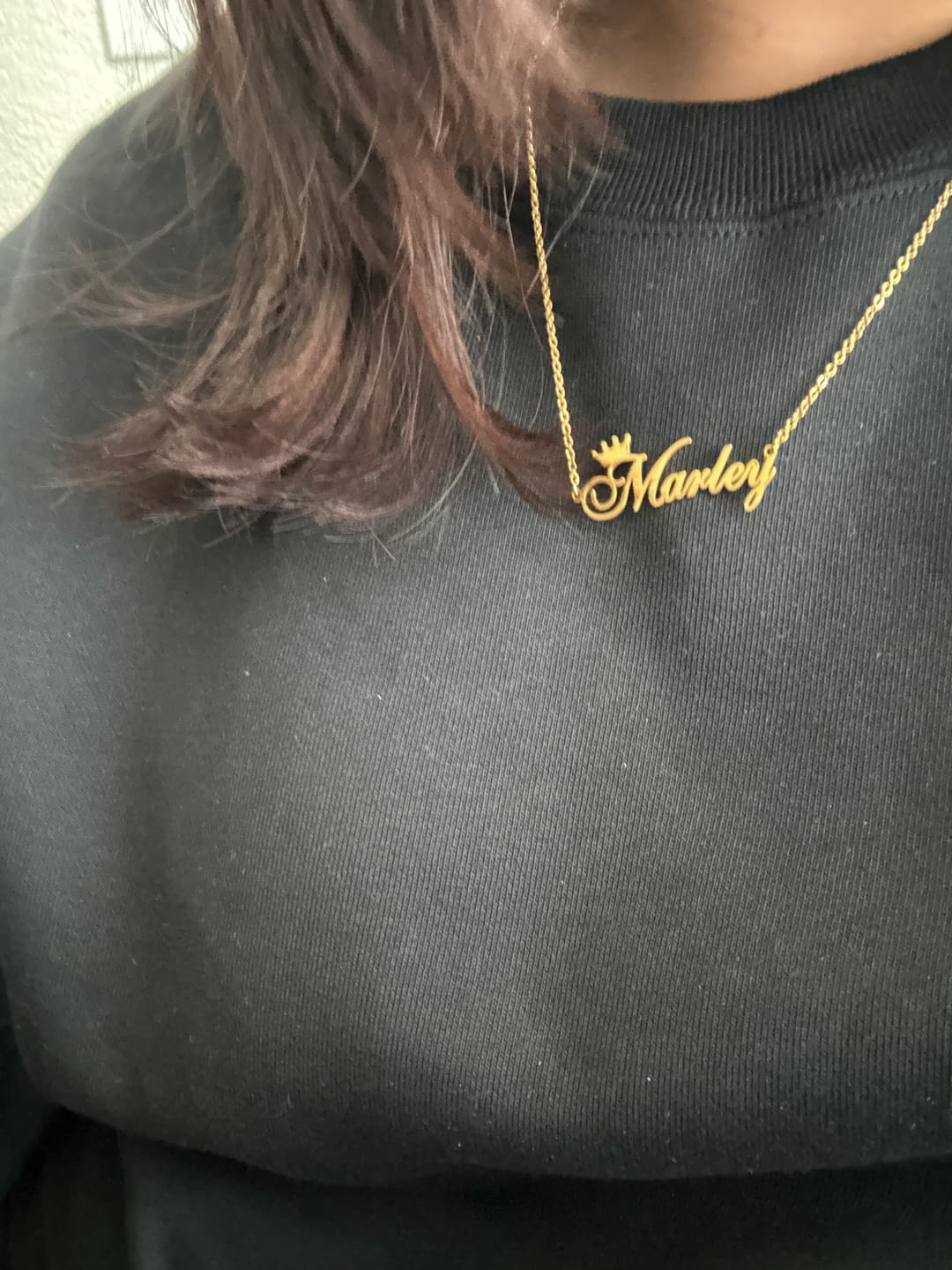 Customer photo review of Crown Name Necklace