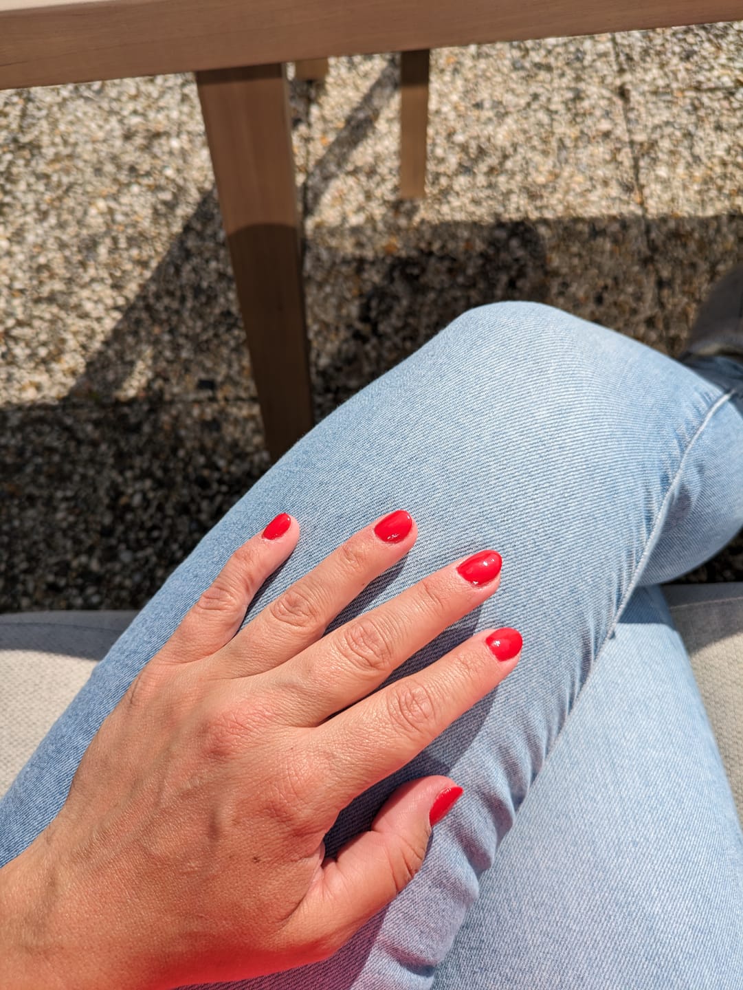 Customer photo review of Rose Red Dipping Powder