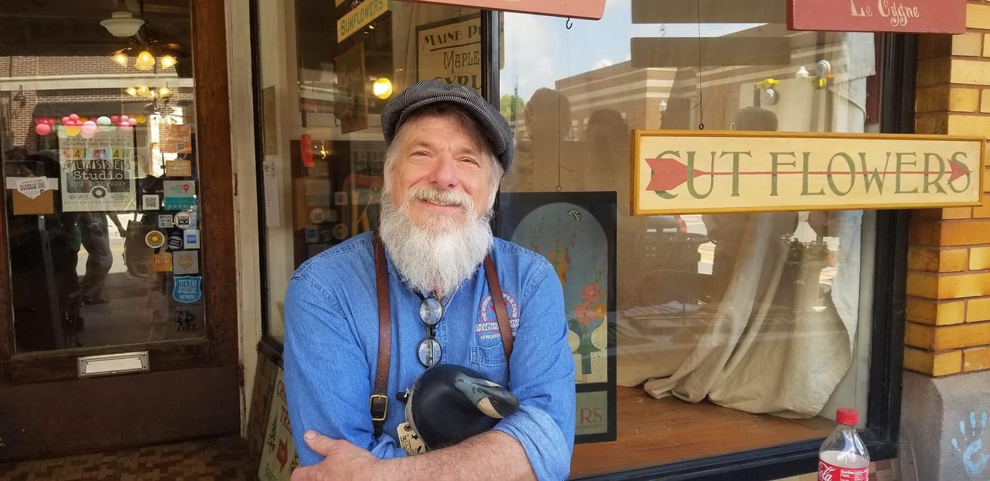Customer photo review of Striped Denim Newsboy Cap