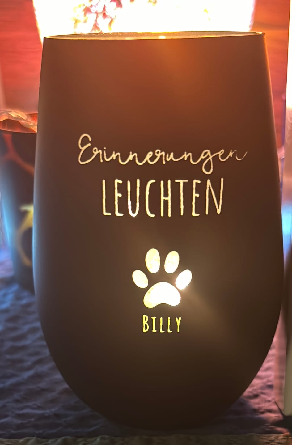 Customer photo review of Erinnerungen leuchten - Individuelles Trauerlicht