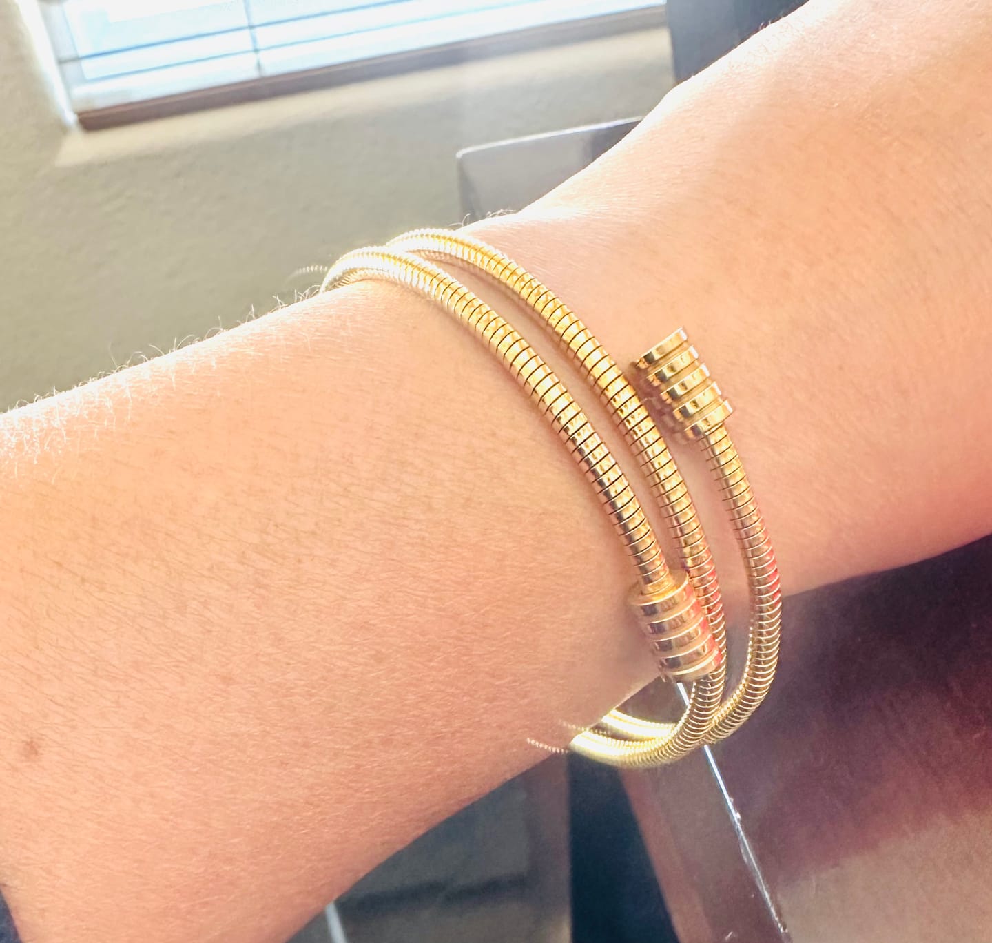 Customer photo review of Twisted Gold Bracelet