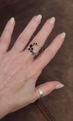 Customer photo review of Black Onyx Moon Ring