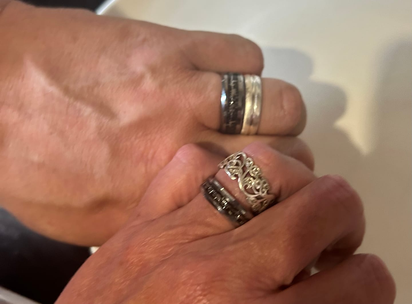 Customer photo review of The Loving Heartbeat Wonder Ring Set