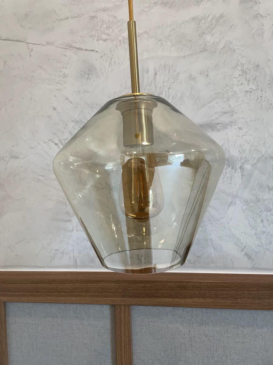 Customer photo review of Modern Minimalist Amber Glass Pendant Light