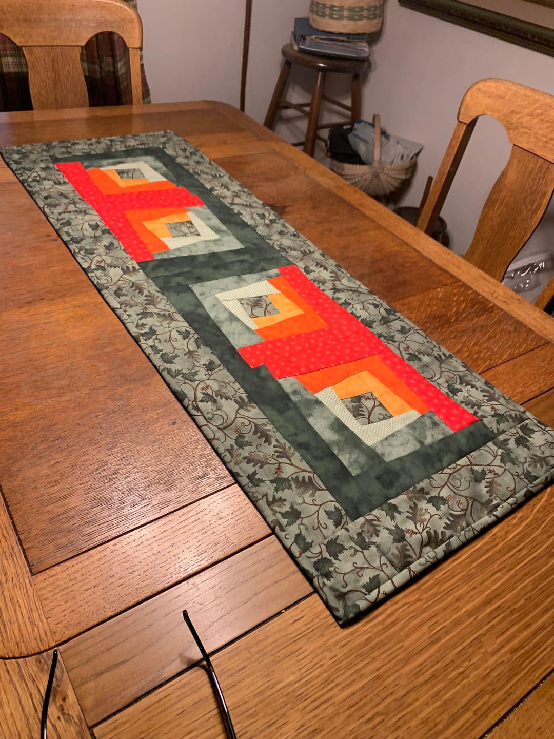Customer photo review of Garden Table Runner Pattern - Cut Loose Press