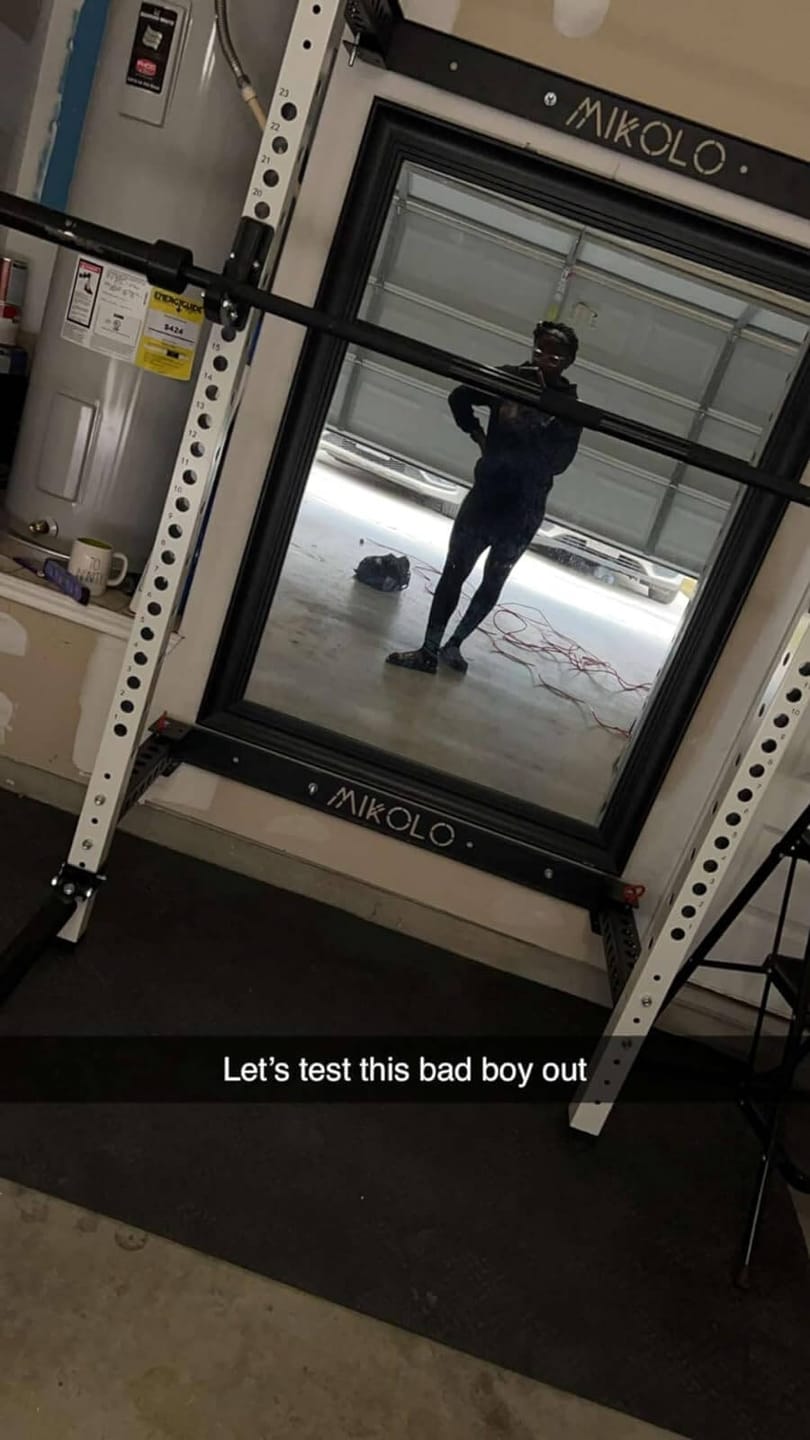 Customer photo review of FOLDGYM™ Wall Mounted Folding Squat Rack