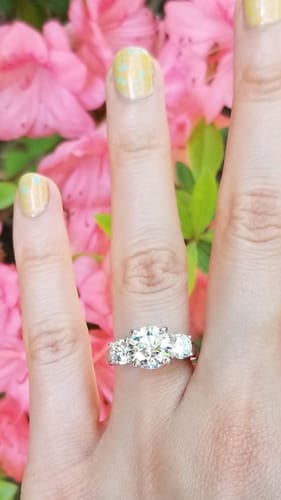 Customer photo review of 3-Stone 2.4ct CZ Ring in Sterling Silver