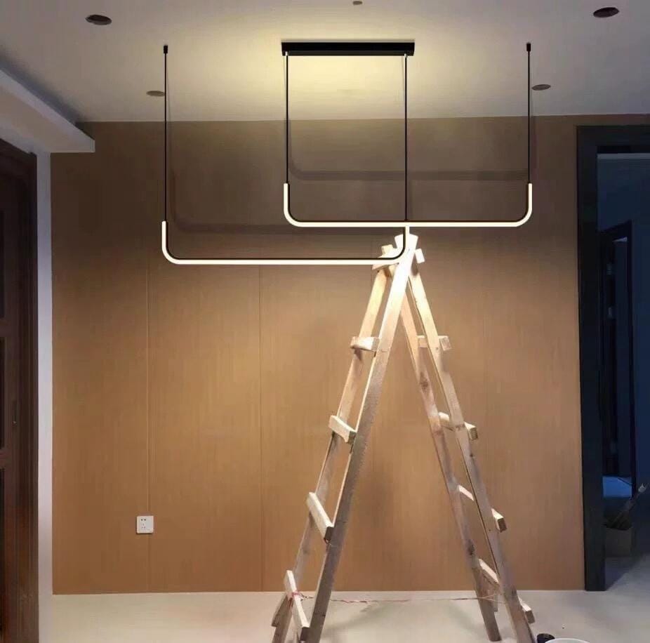 Customer photo review of GabyBerg Minimalist Modern LED Chandelier – Geometric Linear Light for Dining Room