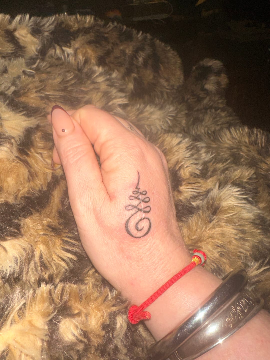 Customer photo review of Buddha Stones Red String Jade Luck Fortune Knot Braided String Bracelet