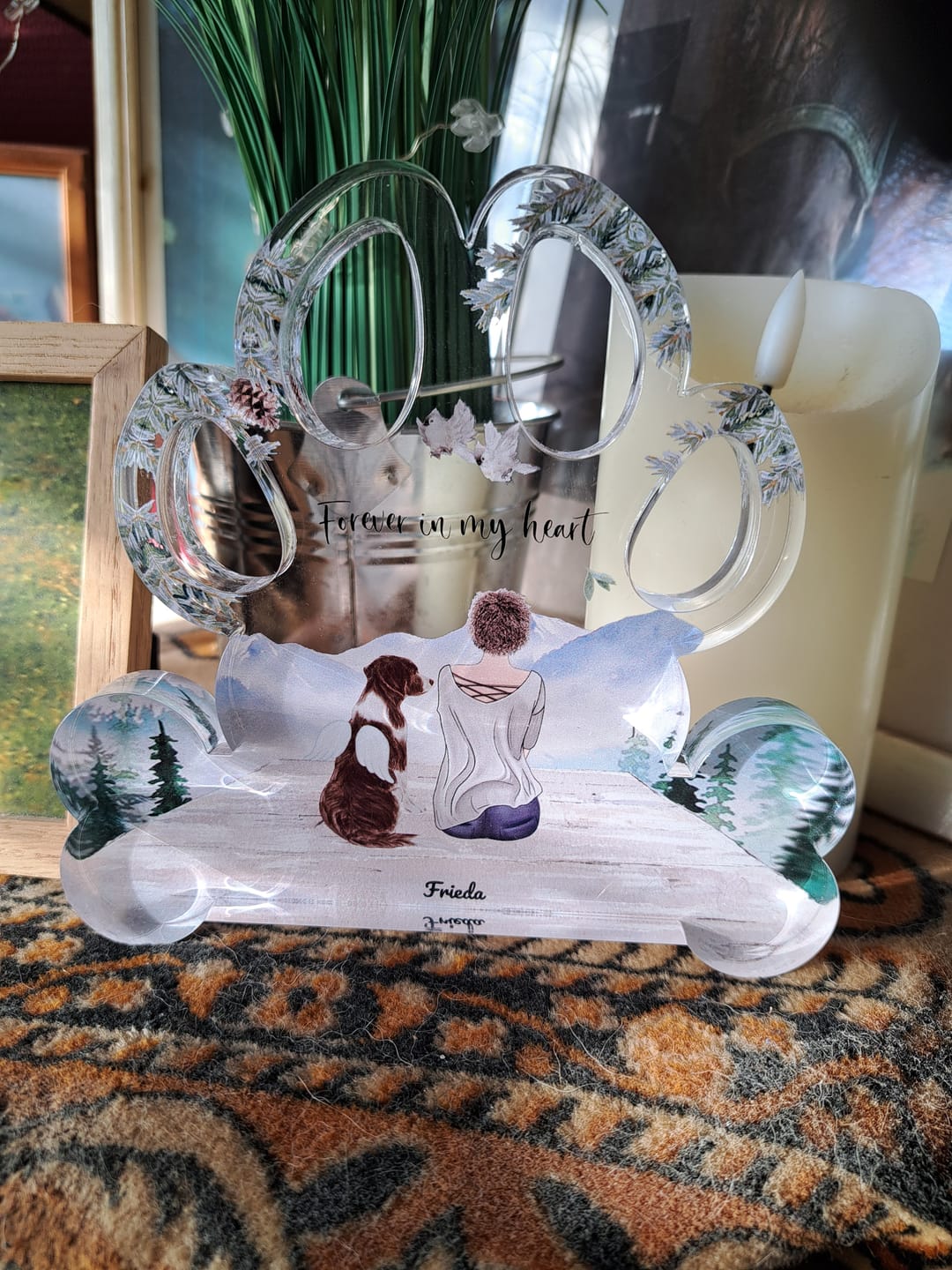 Customer photo review of Onderweg met huisdier - Gepersonaliseerde Potenacrylglas