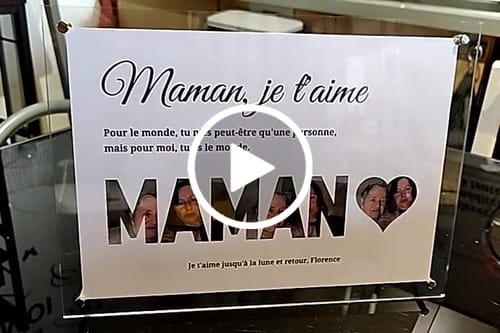 Customer video review of Maman je t'aime - Affiche personnalisée