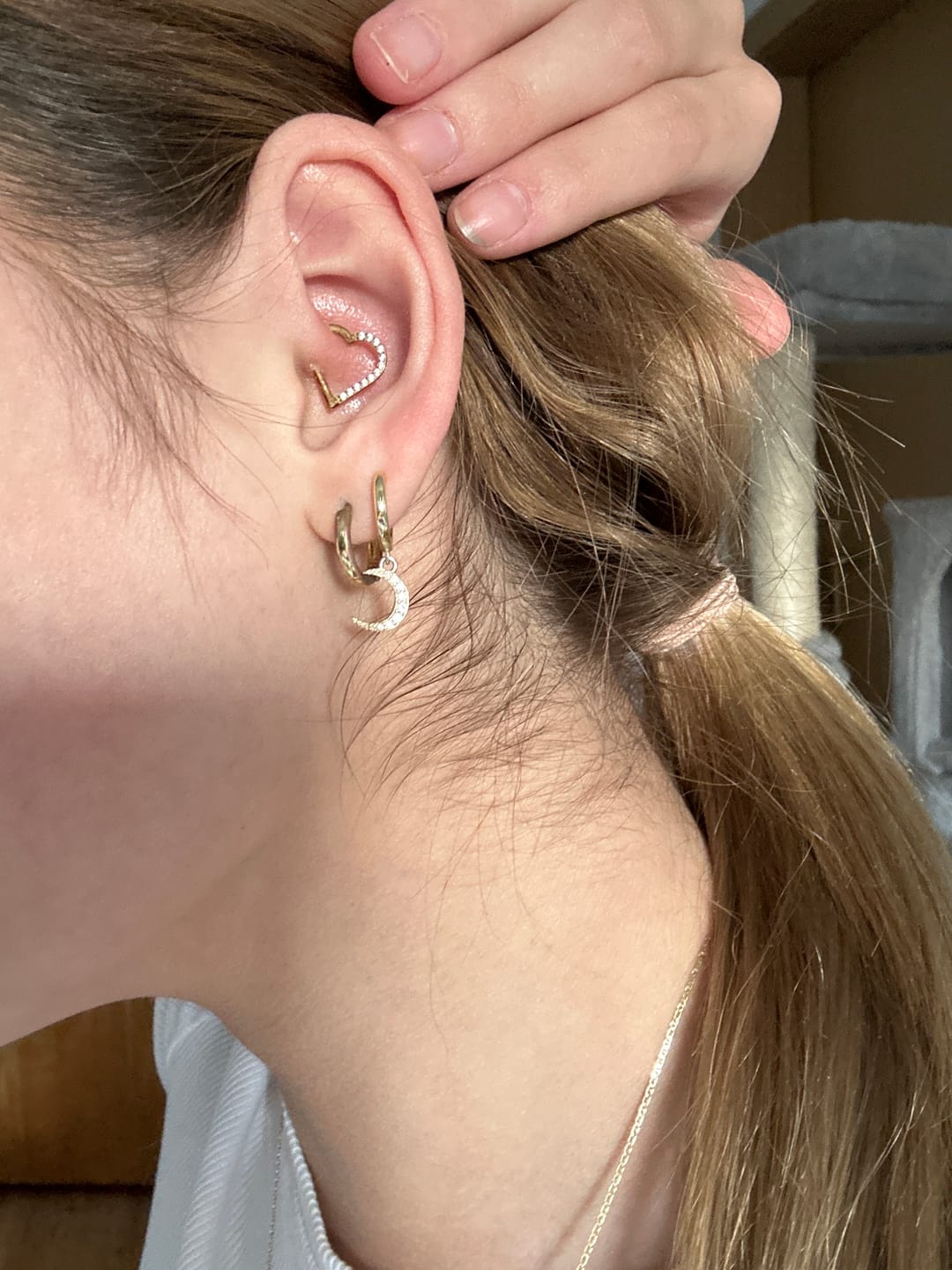 Customer photo review of Heart Clicker Piercing | Titan