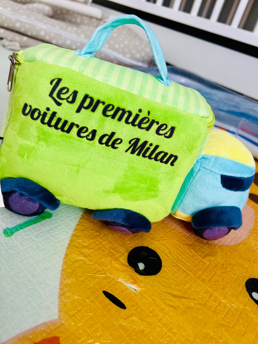 Customer photo review of Personnalisée Premier Ensemble de Jouet Sonore en Peluche de Voiture pour Bébé