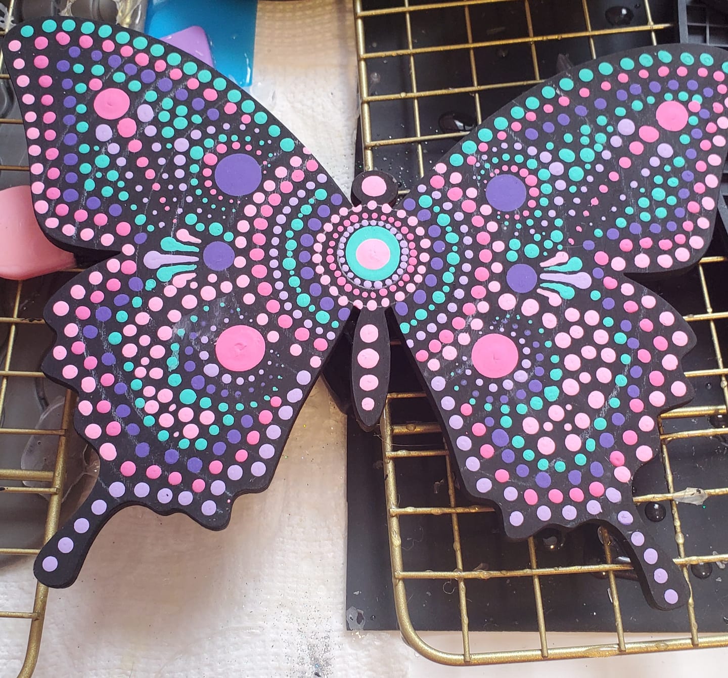 Customer photo review of Unfinished Wood Butterfly | Insect | Animal | Wildlife | Craft Cutout | up to 24" DIY