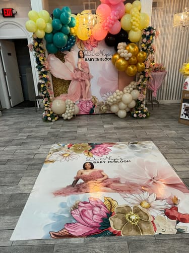 Customer photo review of Custom Floor Decals for Birthday&Baby Shower&Wedding Party Decorations