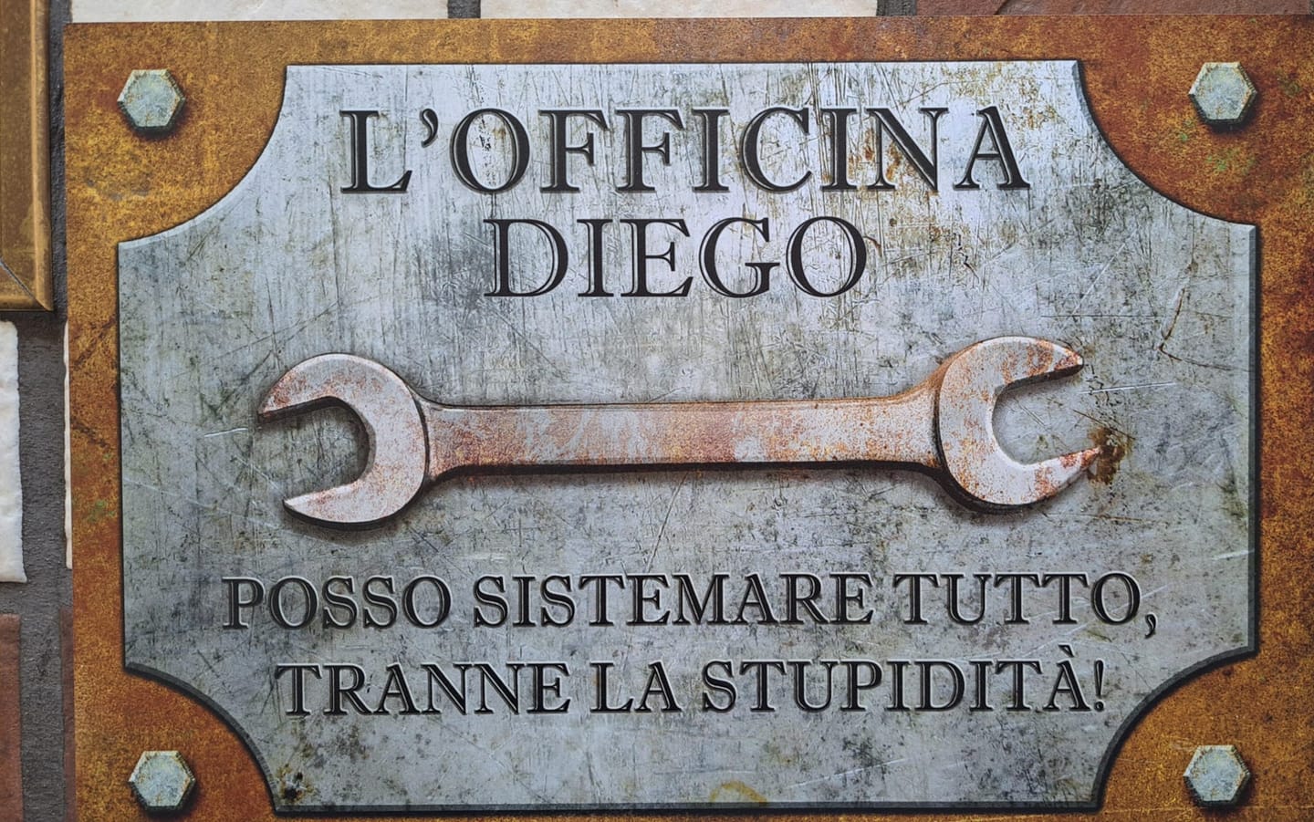 Customer photo review of Per gli hobbisti - Cartello per porta per amanti del fai da te