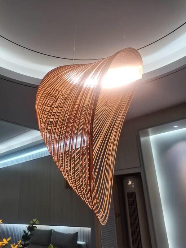 Customer photo review of Home Decor Wood Art LED Chandelier, Dimmable