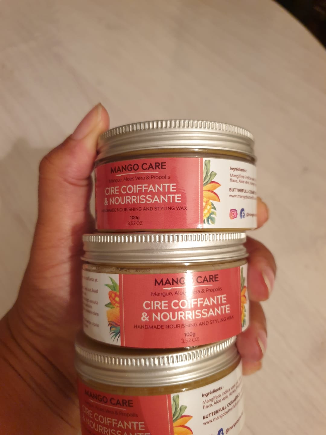 Customer photo review of Cire coiffante et nourrissante
