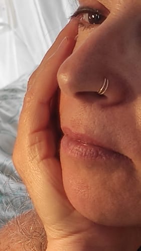 Customer photo review of נזם זהב חישוק כפול