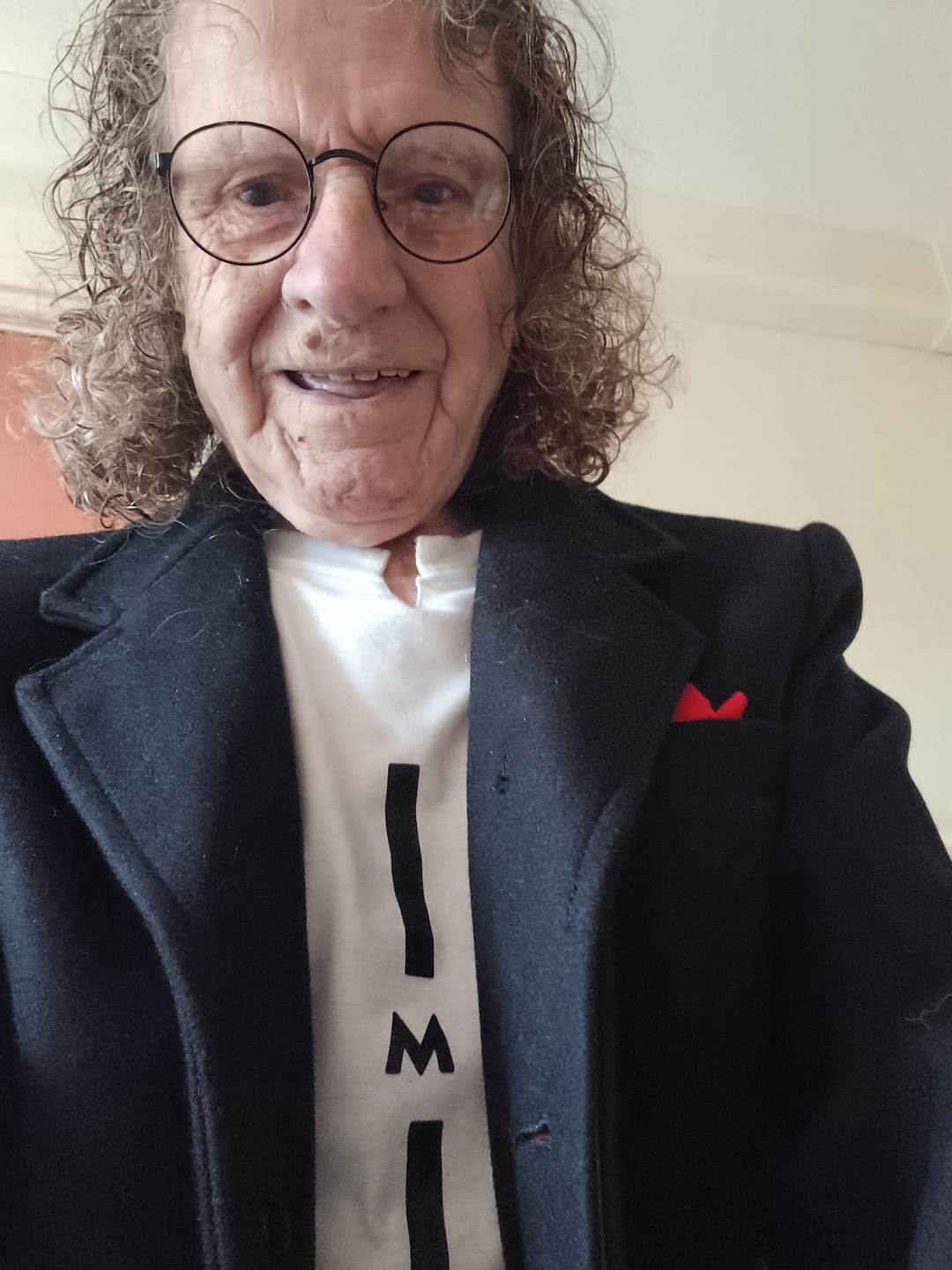 Customer photo review of Mens Overcoat in Wool - Black