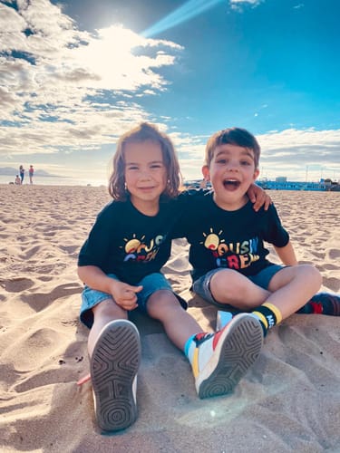 Customer photo review of Cousin Crew Summer Matching Black T-Shirts