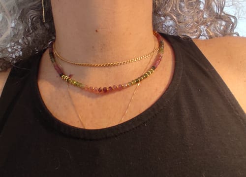 Customer photo review of שרשרת טורמלין אבטיח