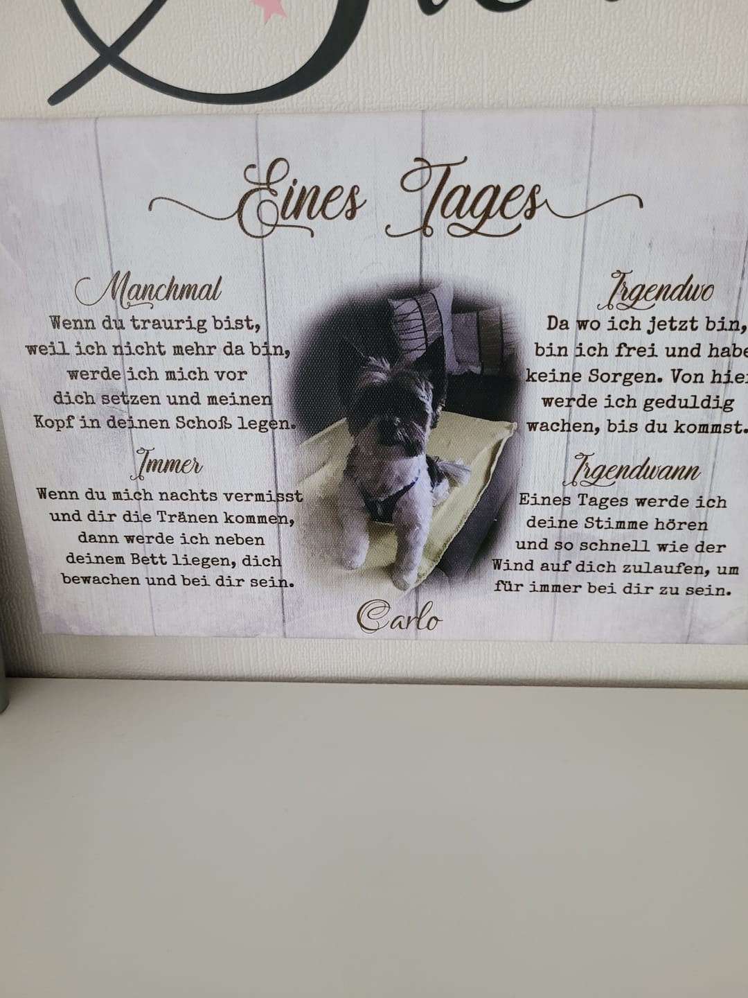 Customer photo review of Eines Tages - Individuelle Leinwand