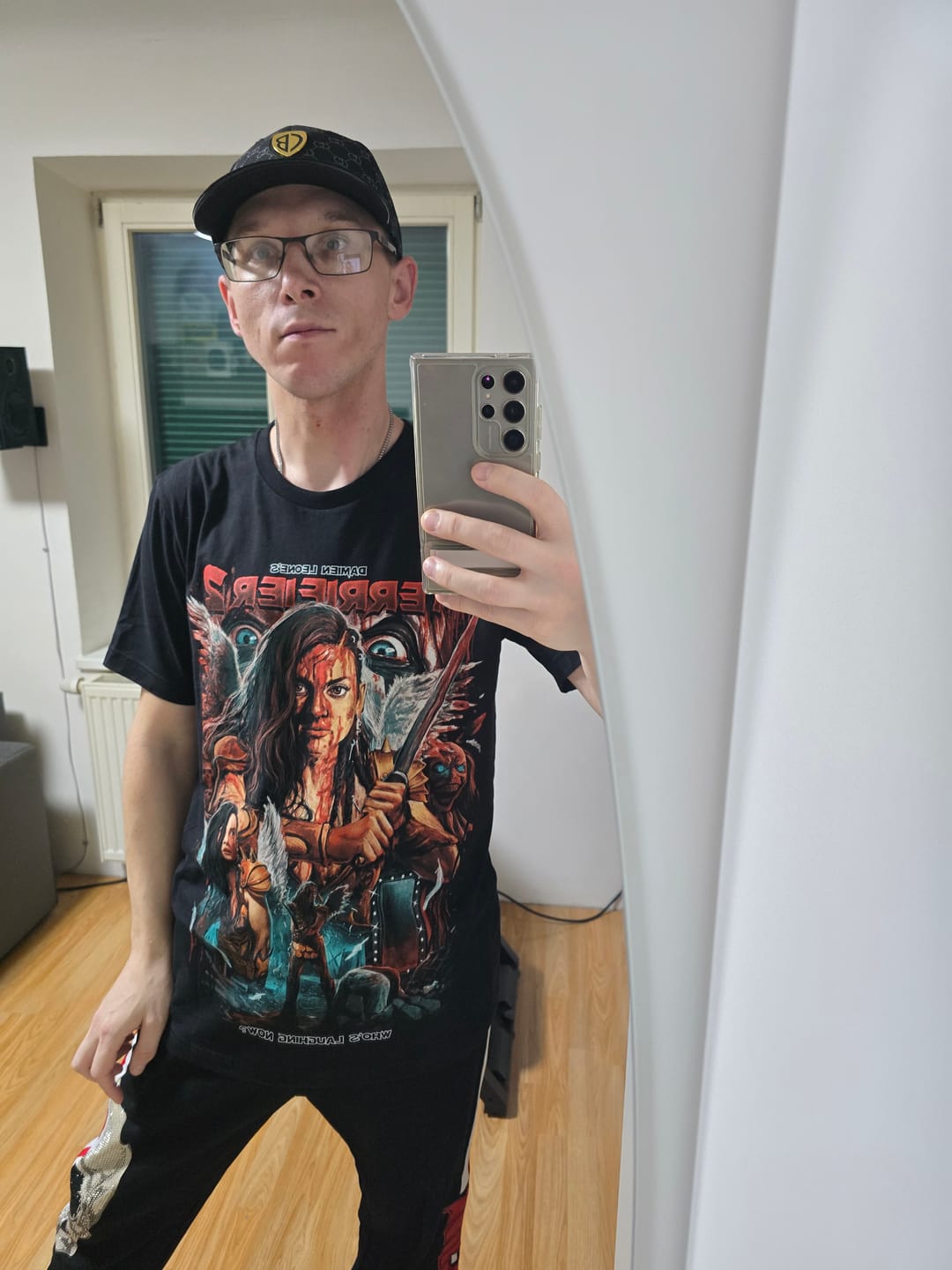 Customer photo review of Terrifier 2 Eyes On Me T-Shirt
