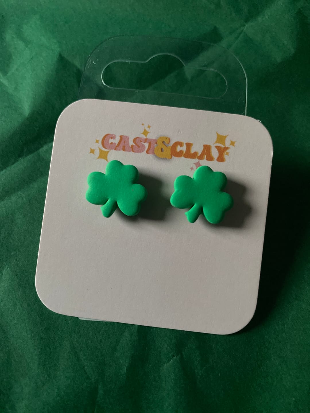 Customer photo review of Shamrock Studs