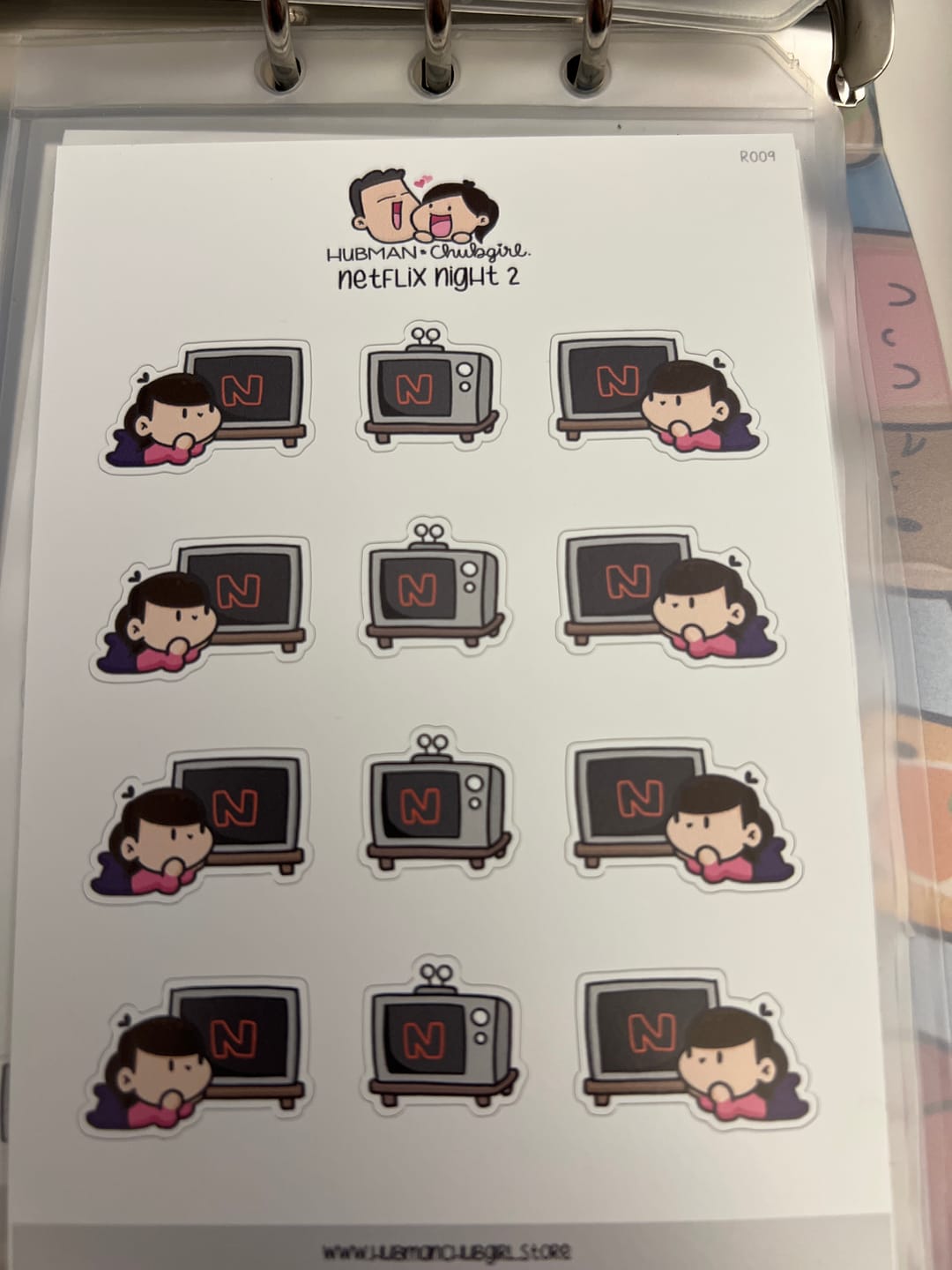 Customer photo review of Netflix Night 2 Planner Stickers