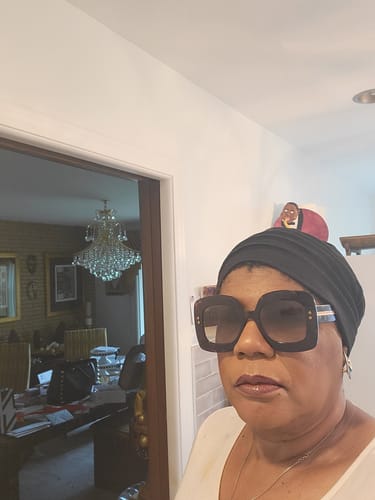 Customer photo review of TIFFANY One Shoulder Linen Dress