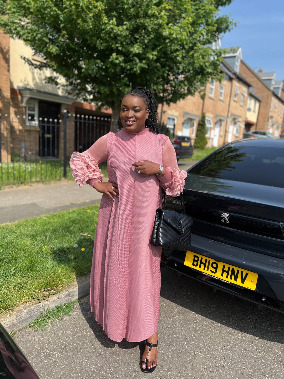 Customer photo review of GODDESS PLEATED DRESS - LIGHT PINK
