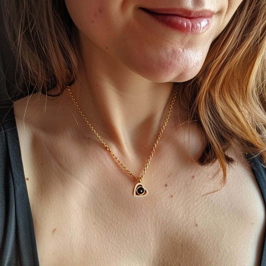 Customer photo review of Heart Photo Necklace