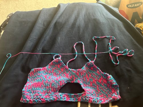 Customer photo review of Sneak A Peek Top Crochet Pattern