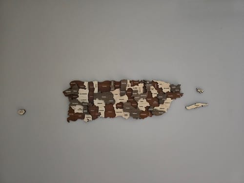 Customer photo review of 3D Wooden Multilayered Wall Map Of Puerto Rico